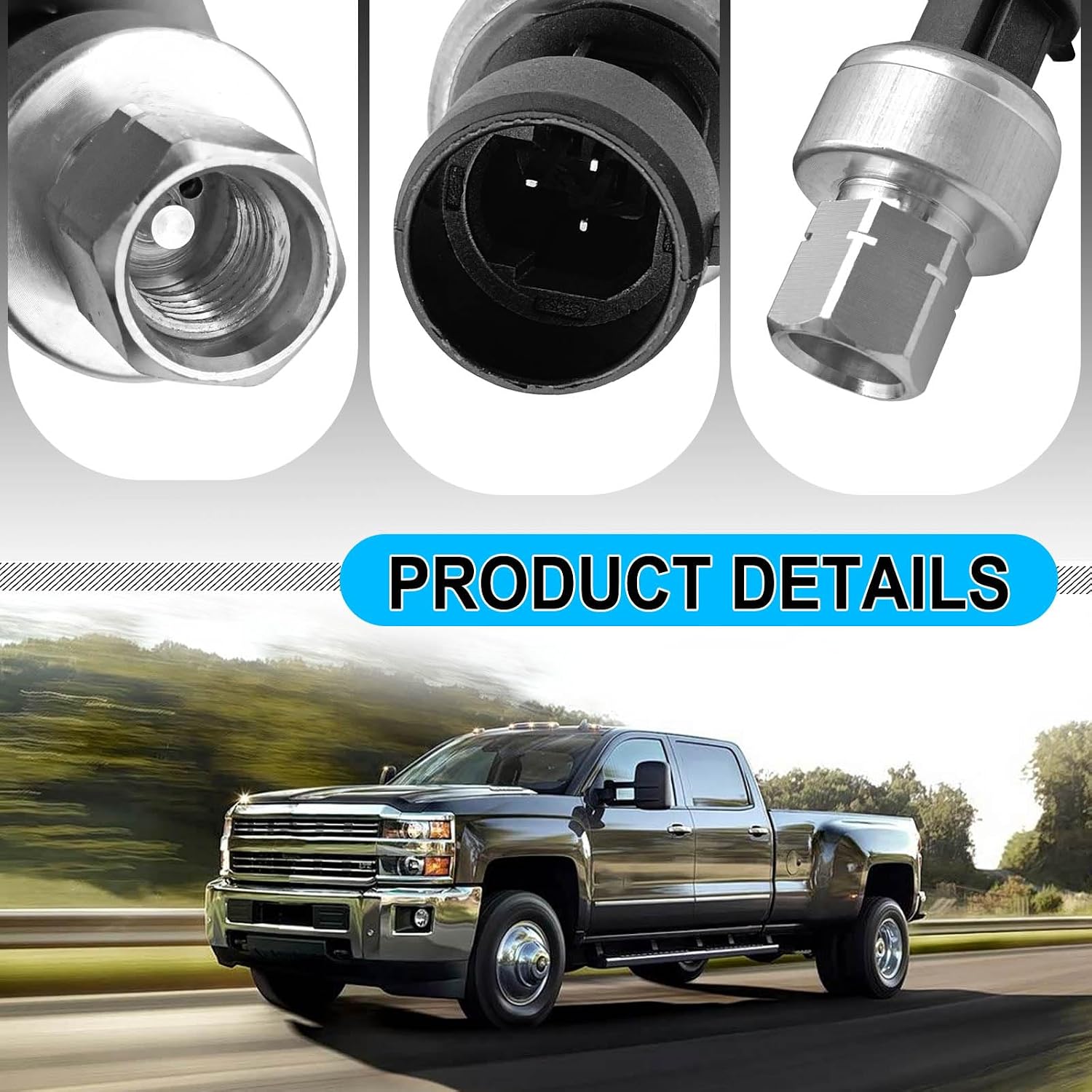 1551343 AC Pressure Sensor Switch HVAC Refrigerant Pressure Transducer Replacement 13587668 Compatible with 2002-2021 Chevy Suburban Tahoe 2003-2020 GMC Sierra Buick Cadillac Pontiac Saturn