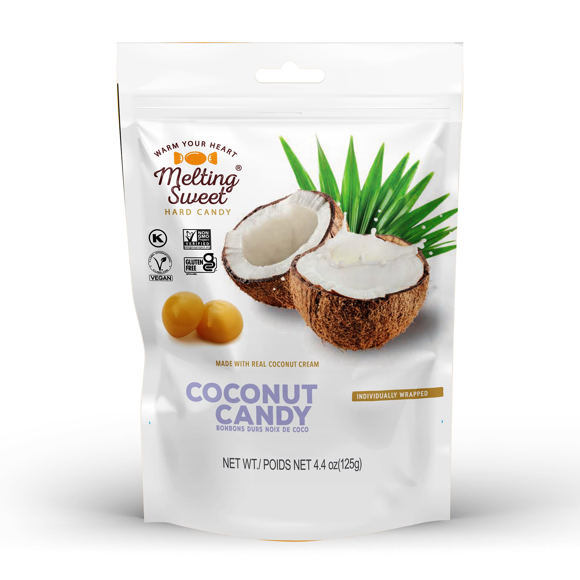 Melting Sweet Premium Individually Wrapped Coconut Hard Candy, 4.4 oz bag