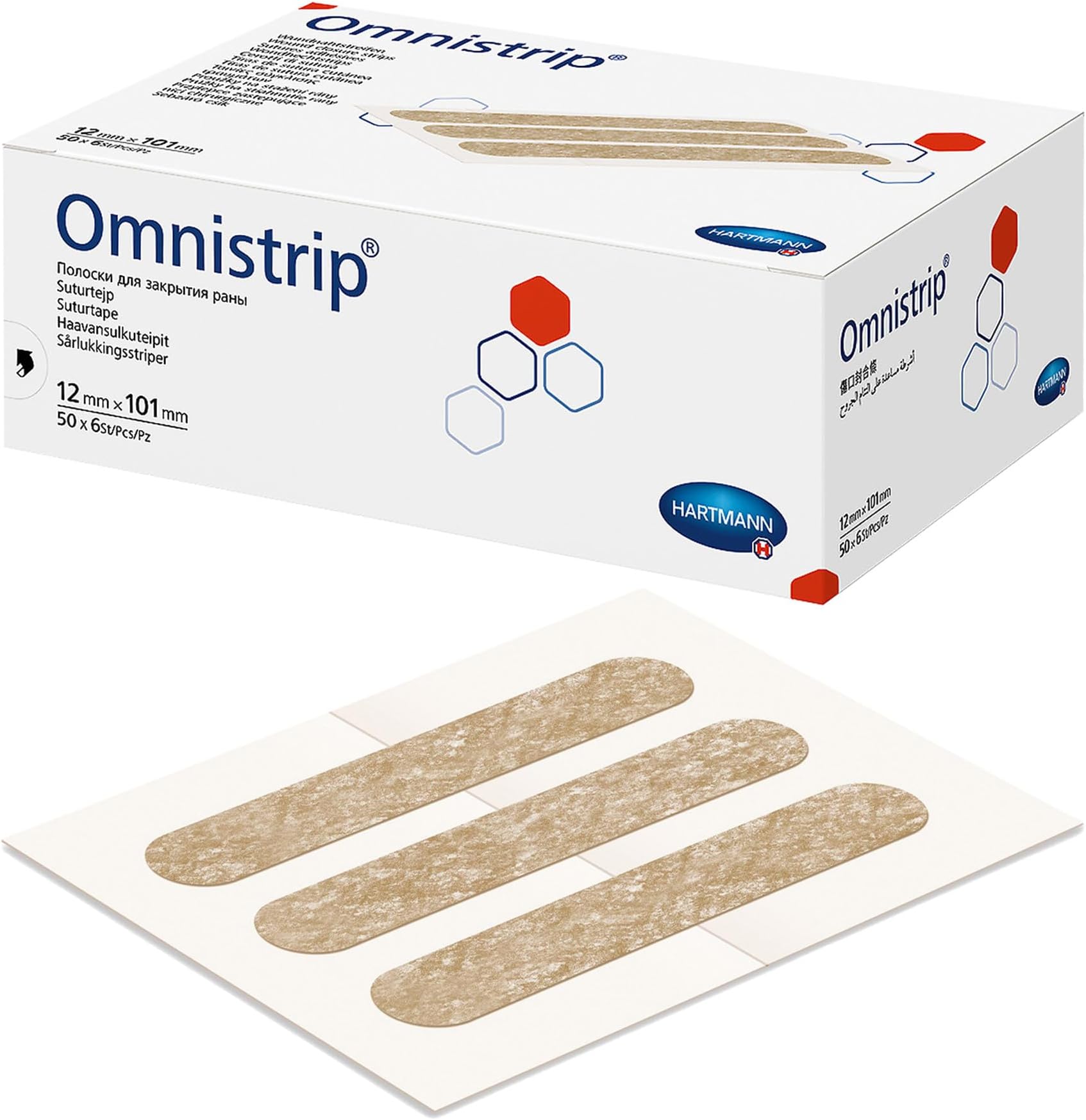 – Hartmann Omnistrip 59304 Plaster for Atraumatic Closing of Small Wounds and Surgical Incisions, 12 x 101 mm