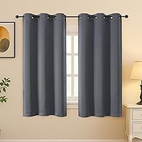 Vista 379 de Simplebrand Juego de 2 paneles de cenefa aguamarina para ventana de cocina de 14 pulgadas de largo, cortinas de oscurecimiento de habitación