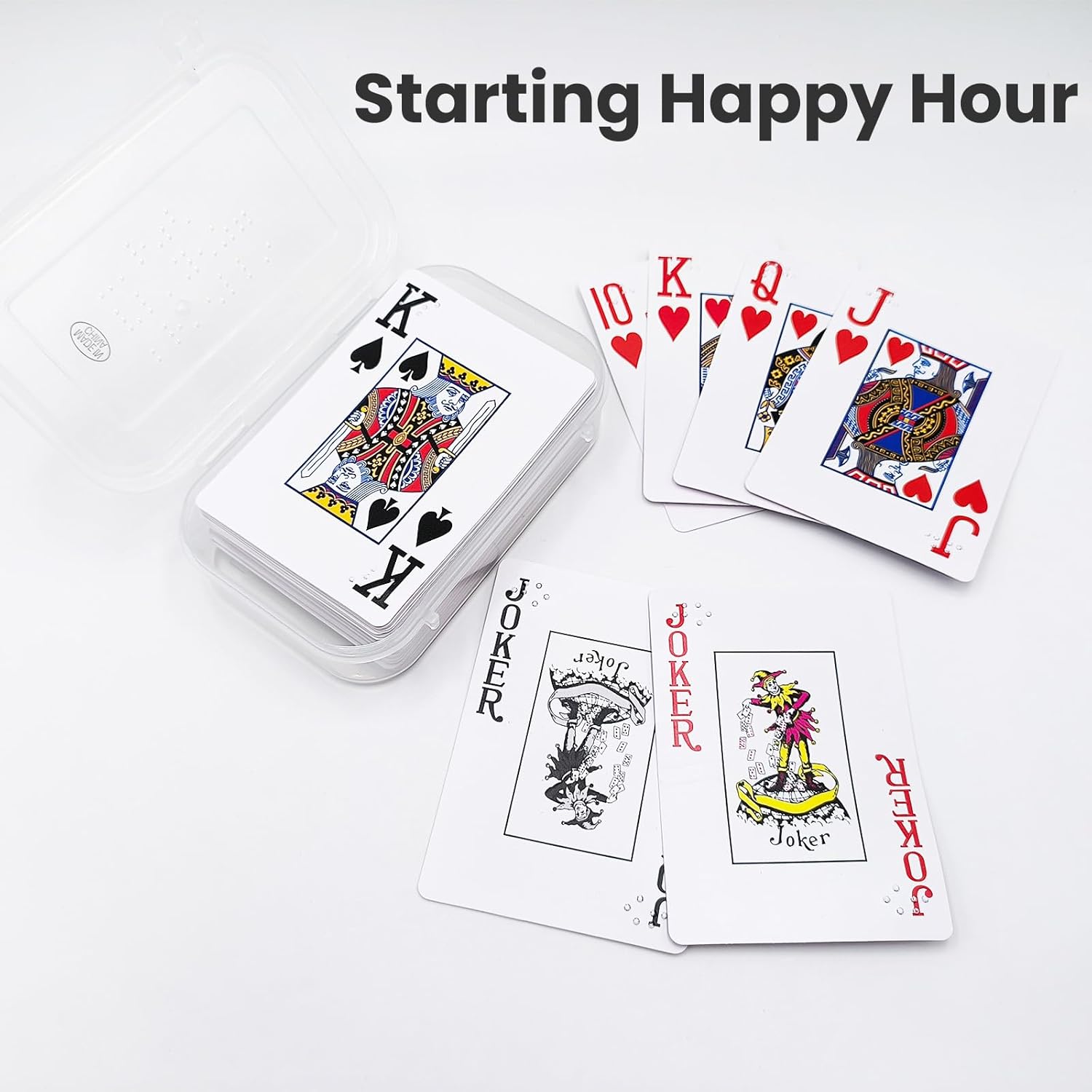 Braille Playing Cards,Large Print Tactile Poker Cards for Blind People, Braille Poker with Large Print & Raised Dots for Seniors & Visually Impaired