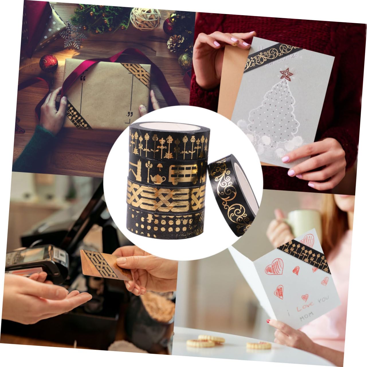 HOMSFOU 3 Sätze Diy Washi Tape Dekoratives Klebeband Für Scrapbooking Und Kreative Projekte Bunte Designs Für Planner Und Dekoration 5 Rollen * 3