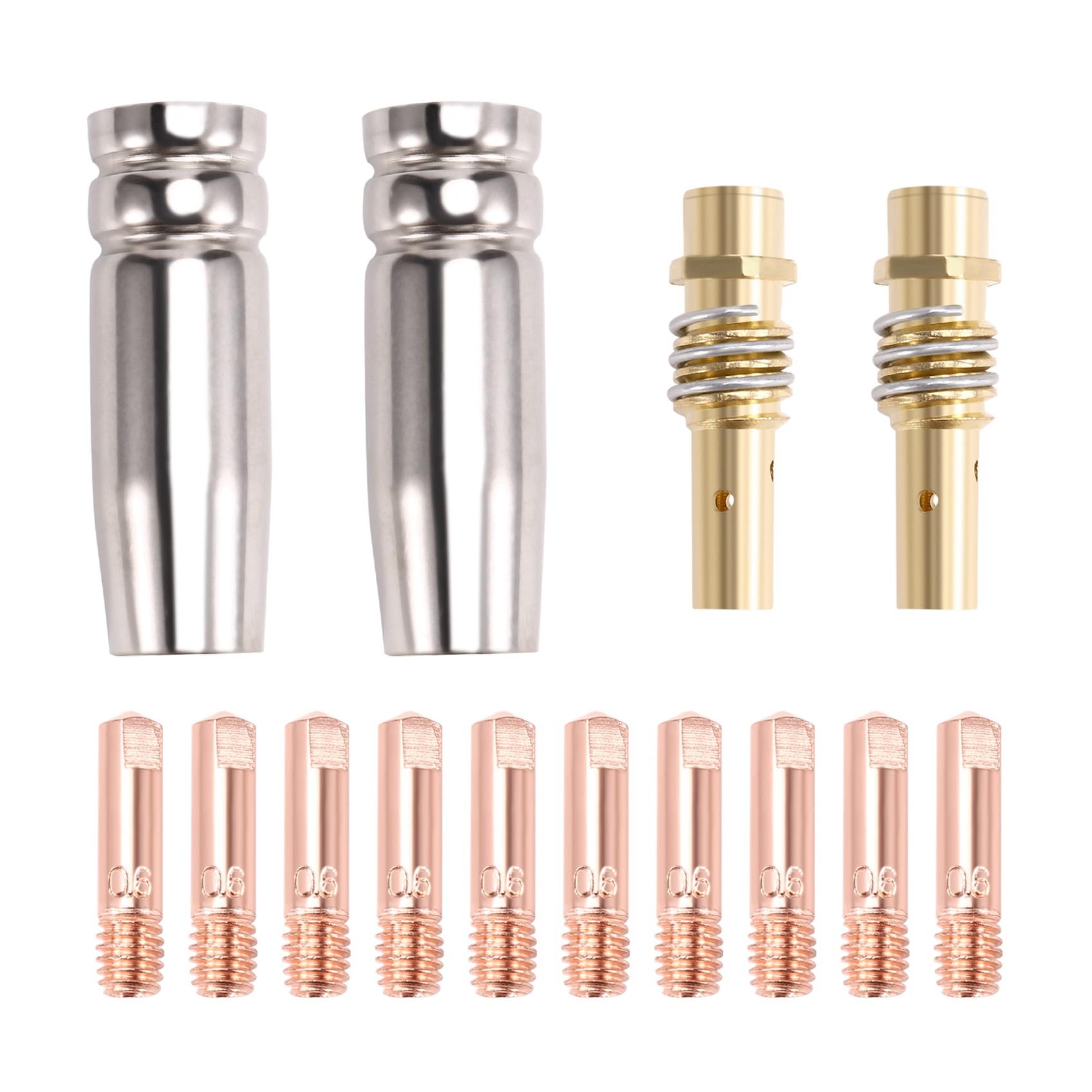 Littimoon 14PCS 15AK Welding Torch Accessories Consumables 0.6mm MIG Torch Gas Nozzle Tip Holder of 15AK MIG