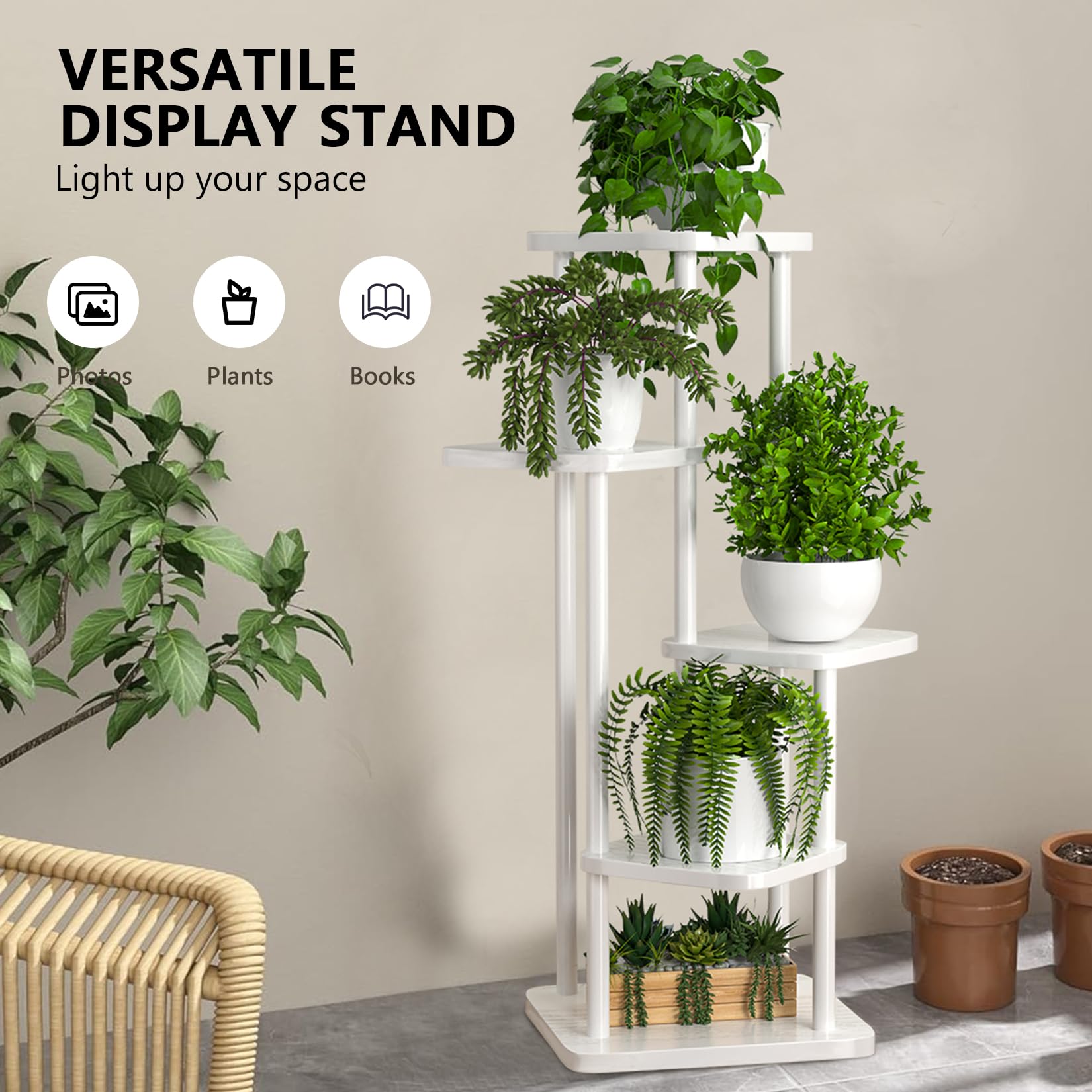 Plant Stand Indoor Tall Metal Corner Shelf for Multiple Plants Plant Shelf Suitable for Garden Balcony, Living Room - Image 3