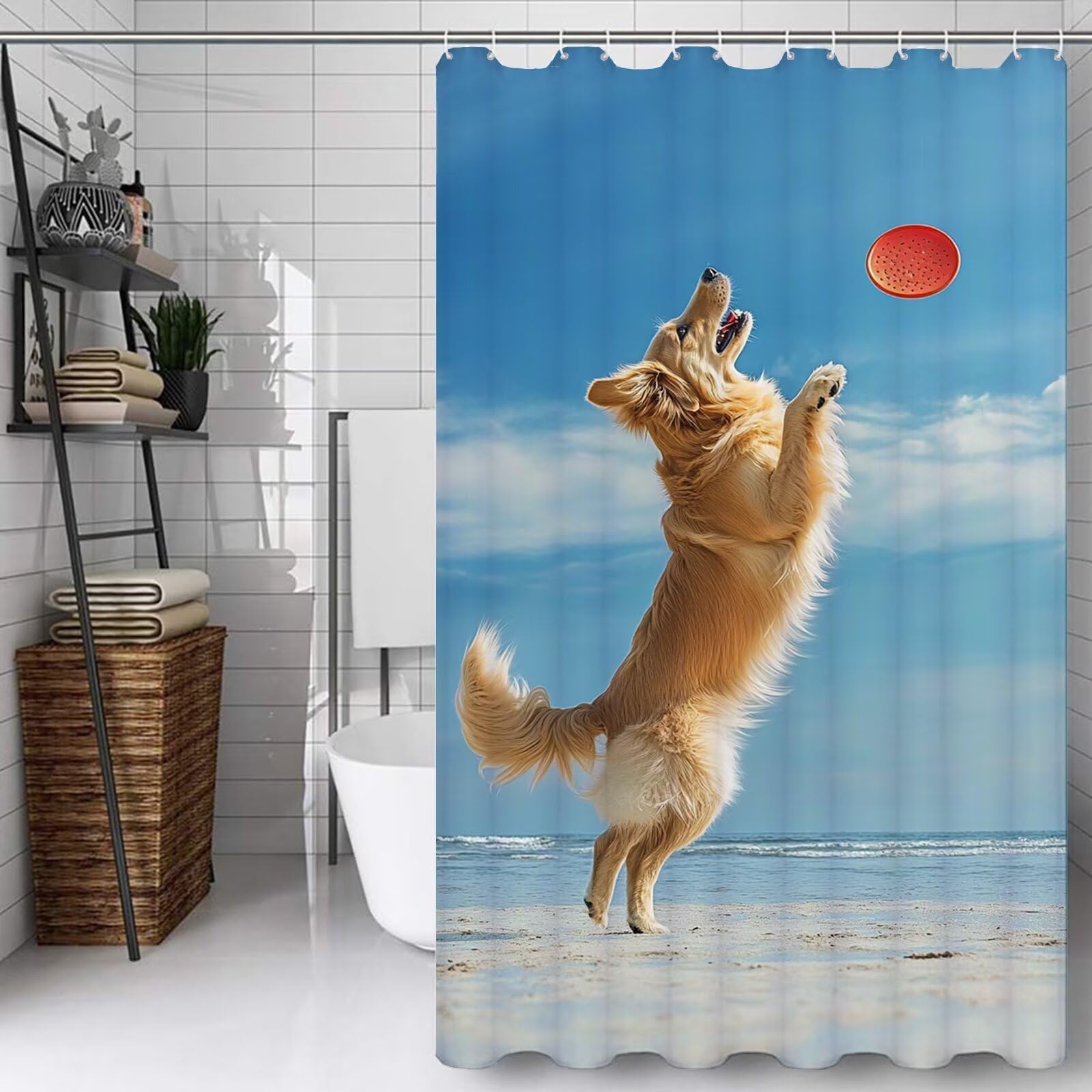 Rideau de douche 120x200 lavable au motif animal pour bain enfant
