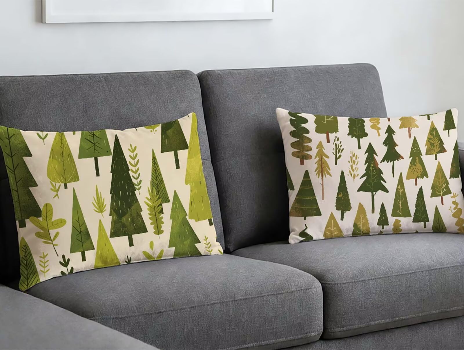 Housse de coussin vert 40x80 lot de 2 en velours avec zip invisible o-222lq