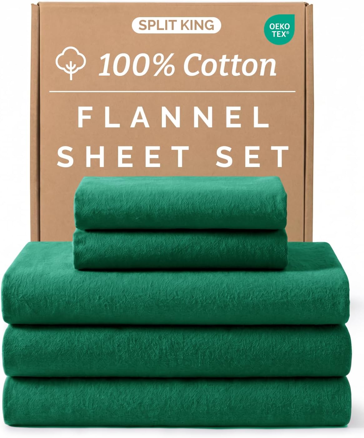 Amazon.com: Cotton Flannel Sheet Set - Cotton Flannel Sheets - Split ...