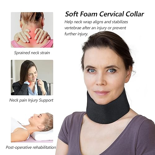 Miniatura 7 de Cuello cervical universal de espuma suave, soporte de cuello ajustable para dormir, alivia el dolor de cuello y la presión de la columna vertebral,