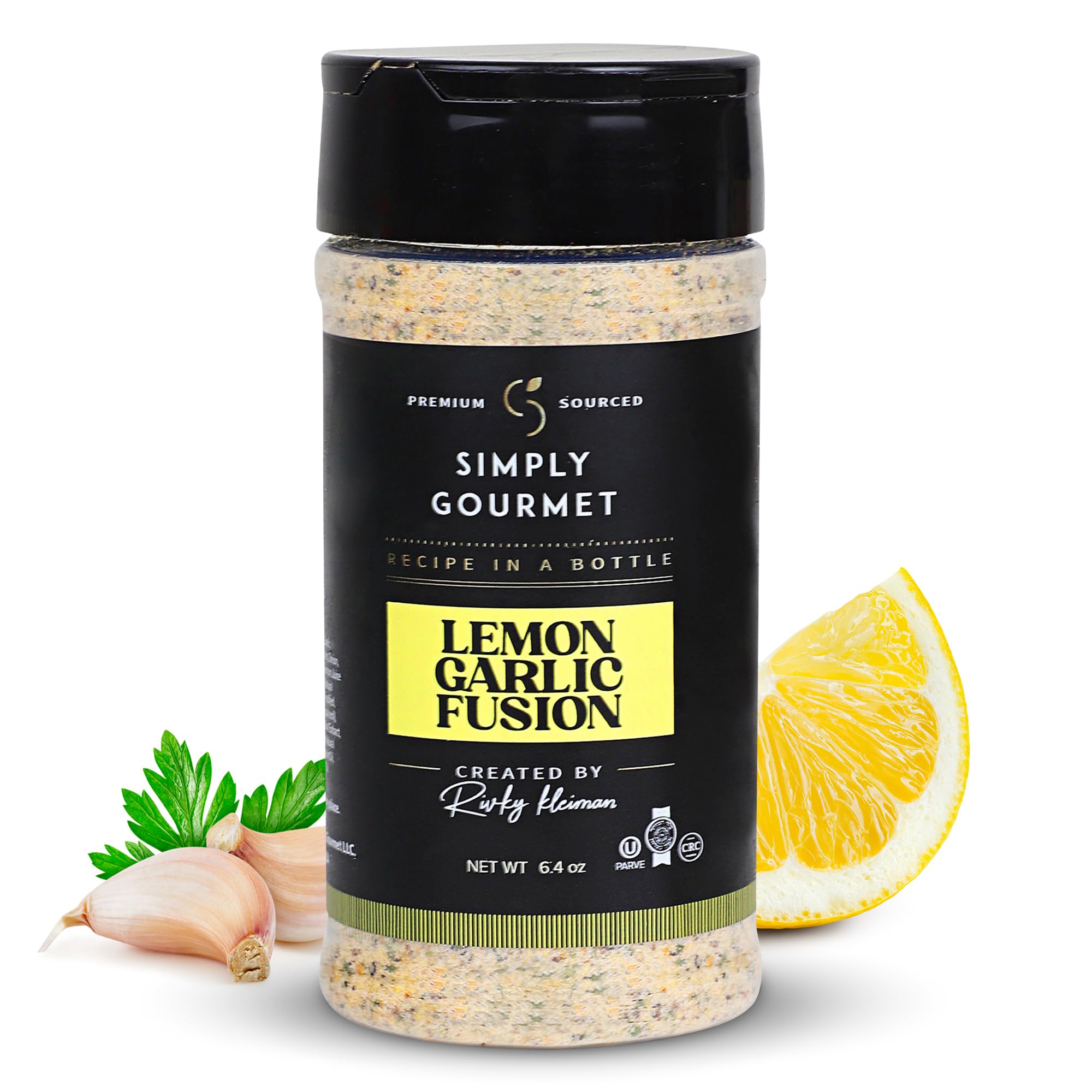 Simply Gourmet Chef-Crafted Premium Spice Blends & Seasonings - Lemon Garlic Seasoning - All Purpose Spices - 6.4 oz