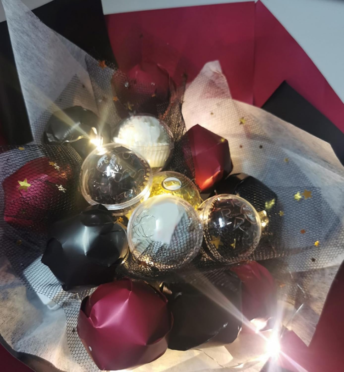 100Pcs Chocolate Ball Holder Clear Acrylic Chocolate Candy Holder Bouquet Box Flower Packaging Suppiles for Valentines Day Wedding, Candy Servers