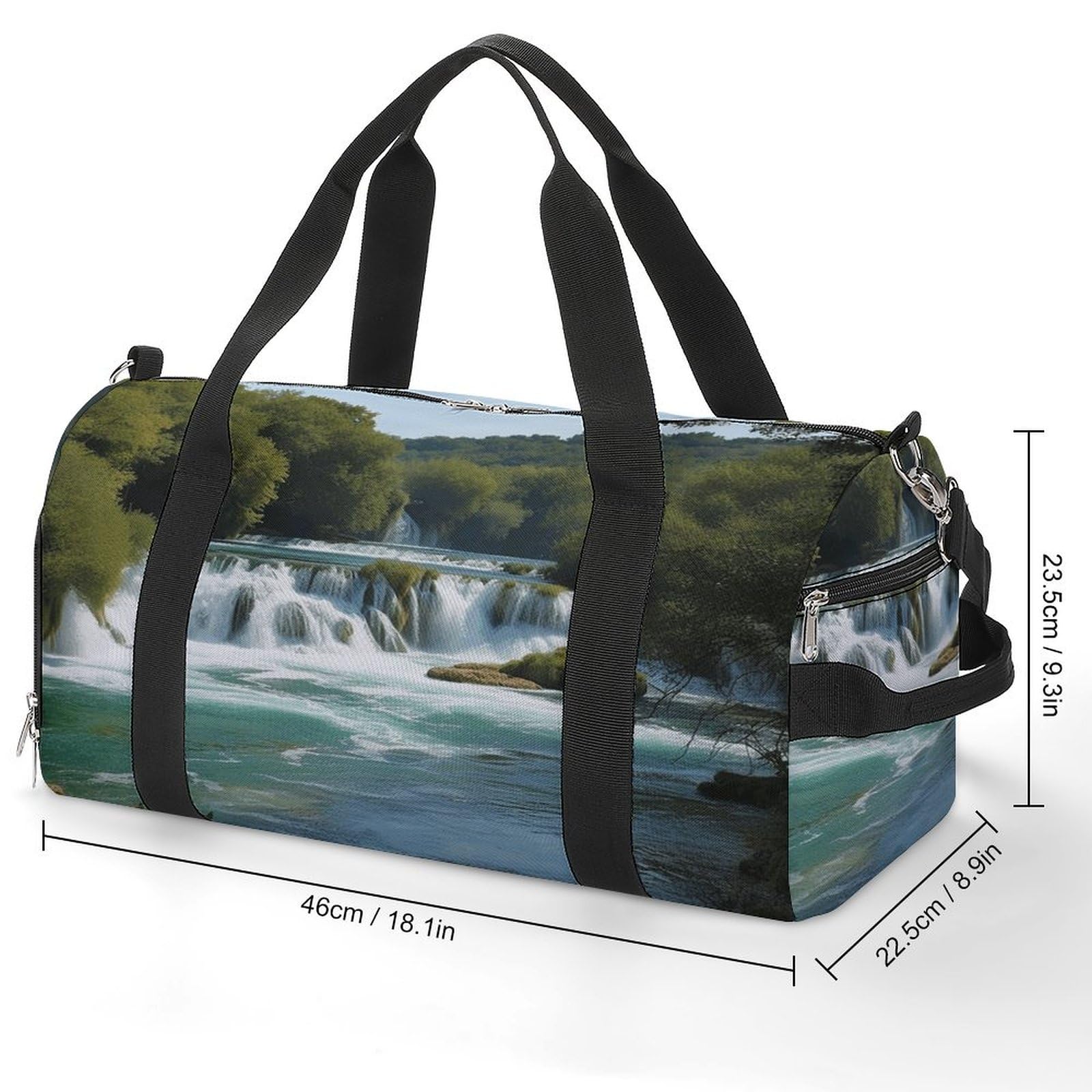 Turnbeutel für Damen und Herren, Wasserfälle auf dem Fluss Krka, wiederverwendbar, Turnbeutel mit Schuhfach, Stil, Einheitsgröße, modern, Stil:, Einheitsgröße, Modern