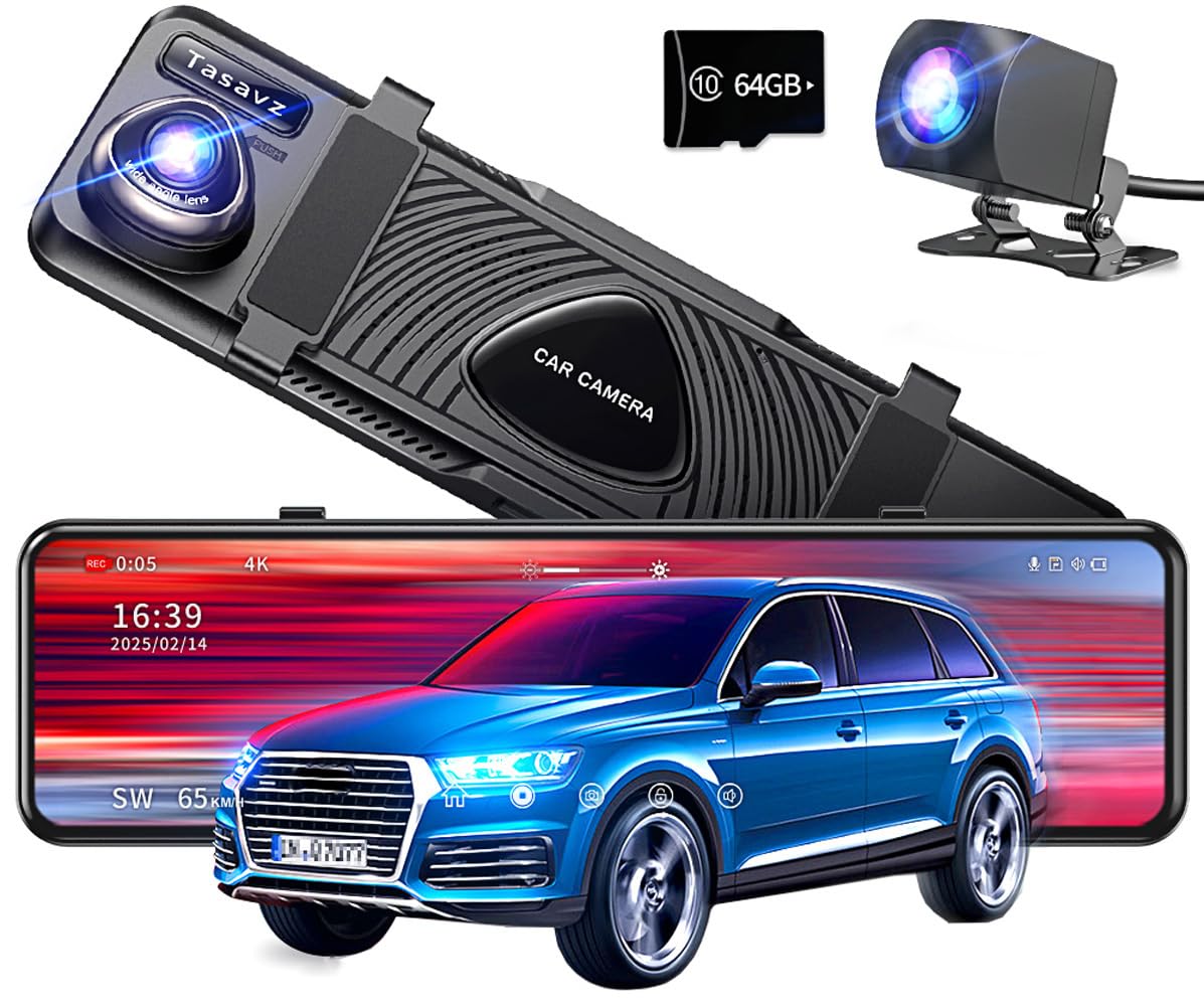 Amazon.co.jp: ドライブレコーダー ミラー型 前後カメラ 【2026年 4KHD