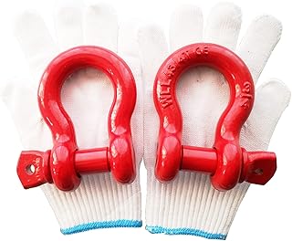 3/4" Shackle Red D Ring Shackles 4.75T D Ring Towing Heavy Duty Shackle Galvanized & Poweder Coated Anchor Shackle Forged Steel Shackles Max 28.5 Ton (57,000 Lbs) Break Strength Shakle Pack of 2