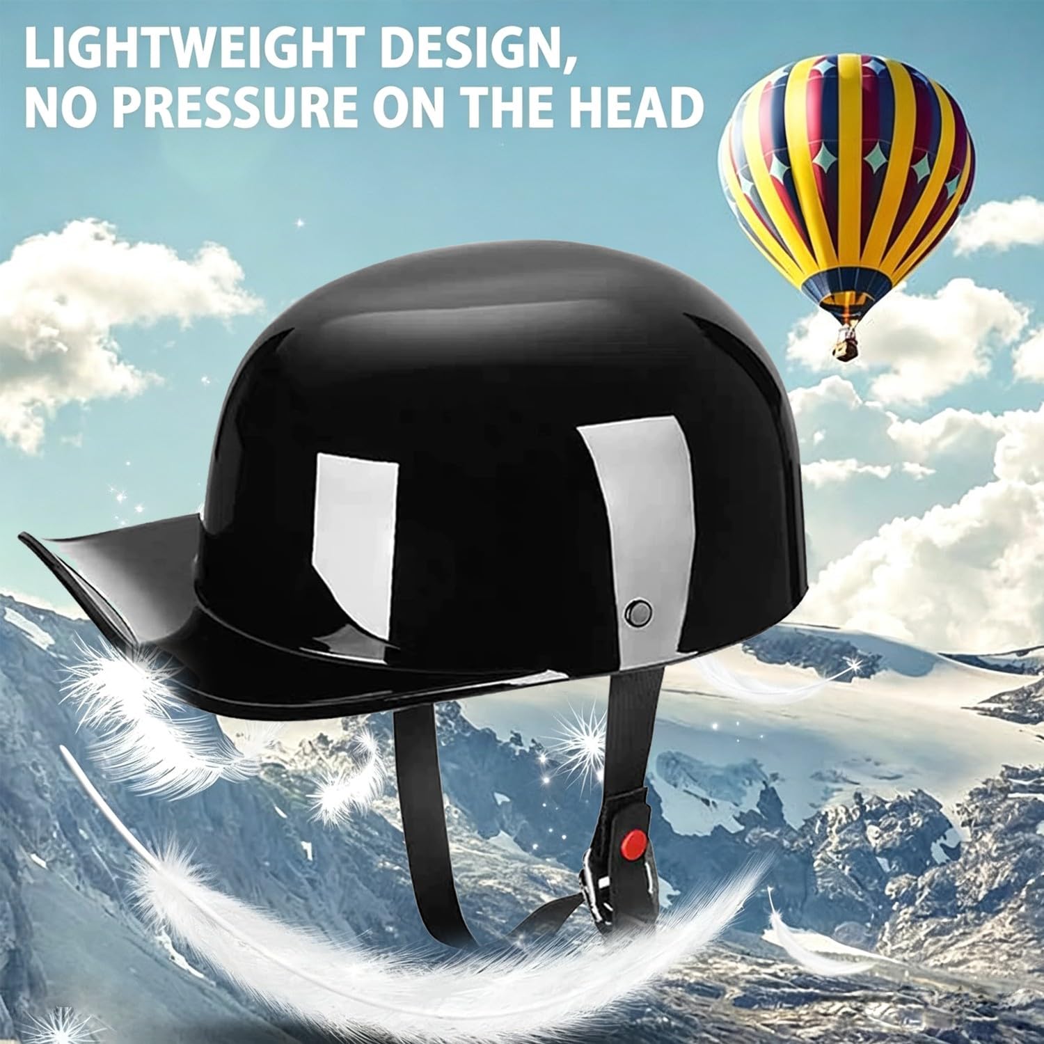 Casque Baseball De Moto Rétro DOTECE Homologué Demi-Casque De Mobylette Adulte Casques Bol Scooter Cyclomoteur pour Hommes Et Femmes Casques Street Cruiser Jet Style
