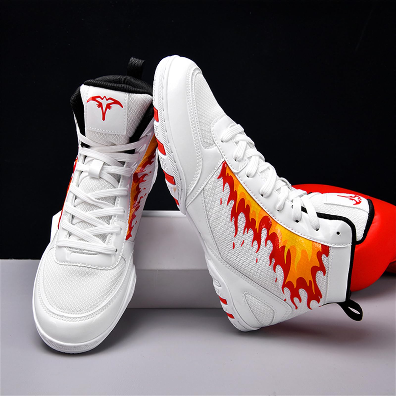 Zapatos De Boxeo Hombre De Caña Alta para Entrenamiento De Lucha Libre Y Artes Marciales Botas De Combate Ligeras Y Descalzas
