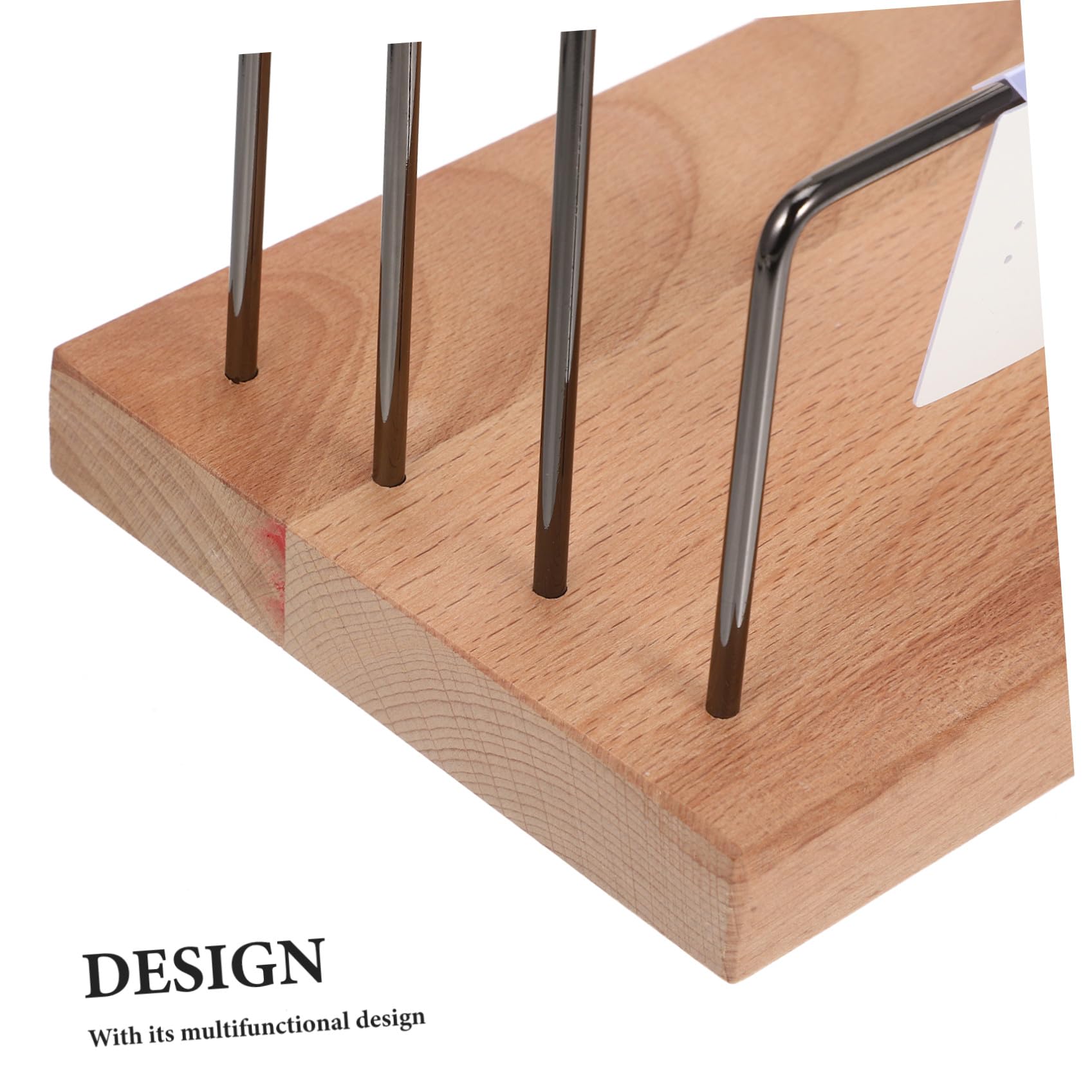 YARNOW Présentoir à Bijoux Organisateur de Bureau Multifonctionnel en Bois et Fer pour Boucles D'oreilles pour Maison et Diffusion en Direct