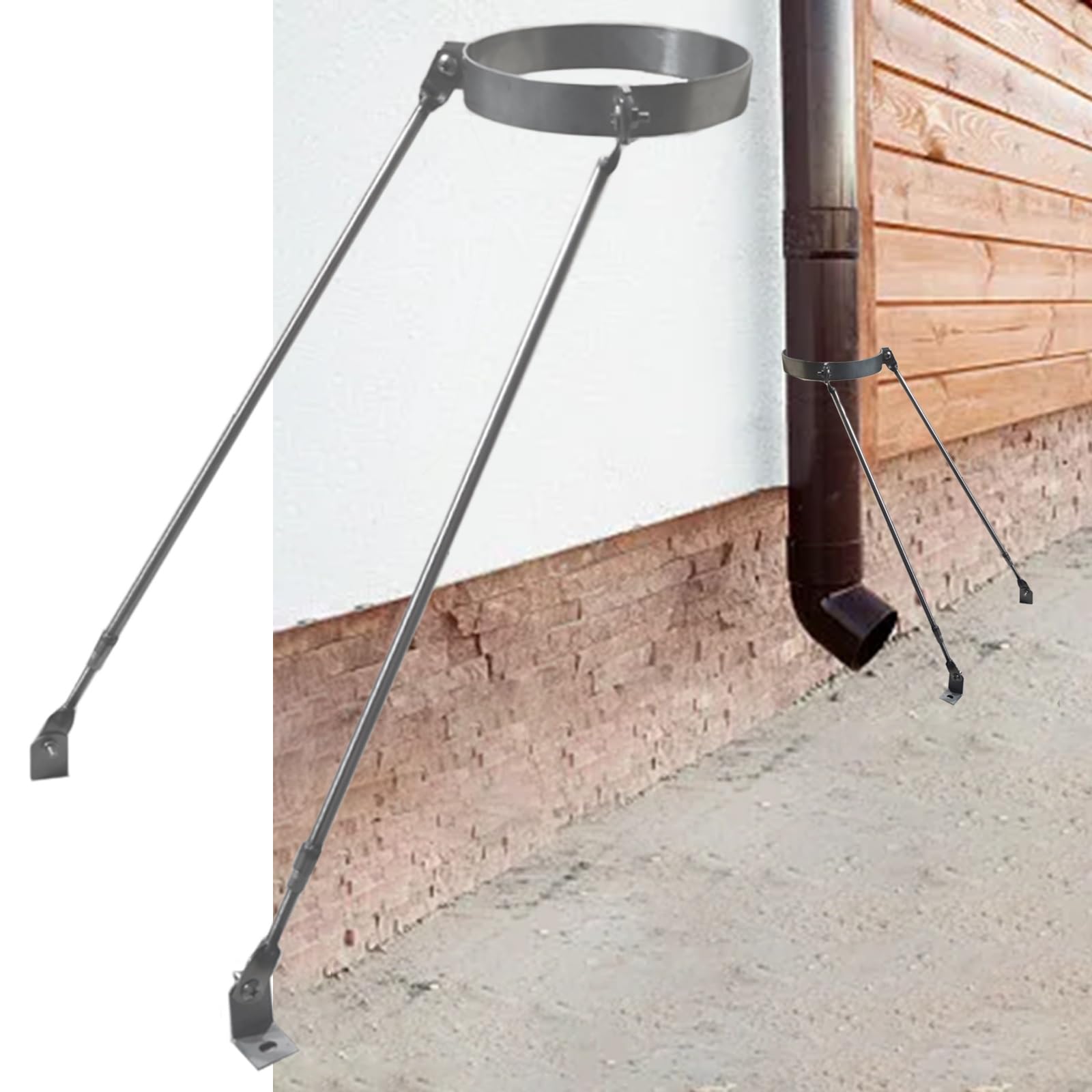 Lxlzyxsf One Color Pipe Mounting Bracket For Chimney Pipe/Stove Pipe/Drainage Tube, Stainless Steel Wall/Roof/Floor Brace With Screws, Tubes Fixing Support Kit(Hoop Dia-180Mm(18Cm))