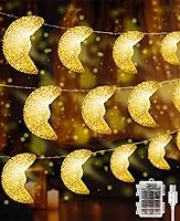 Vista 9 de AceList Guirnalda de luces de luna, 20 luces LED decorativas de 9.8 pies, funciona con USB y pilas para dormitorio, fiesta, dormitorio, campamento