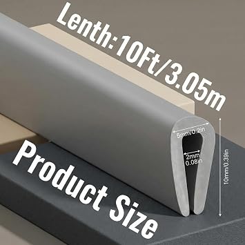 Tondiamo Rubber U Channel Edge Trim, Door Seal Strip