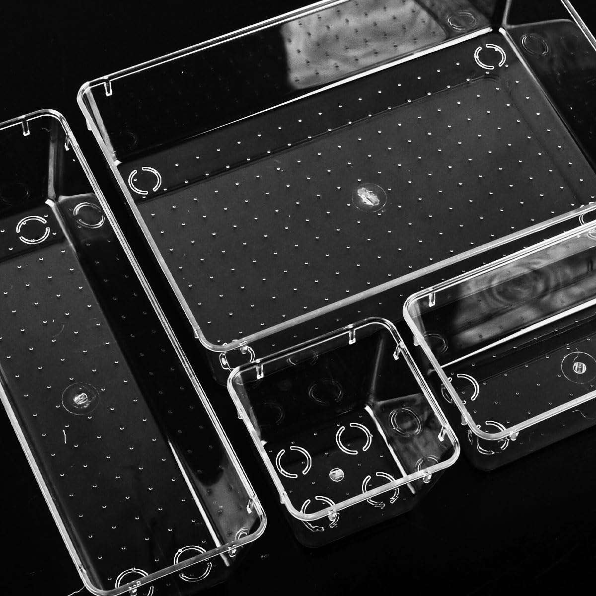 Organizer Per Cassetti 50 Pezzi - Divisori Plastici Trasparenti, 4 Misure Per Cucina, Bagno, Scrivania - Foto 2