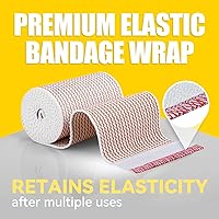 Vista 3 de FRESINIDER Vendaje Elástico, 2" x Paquete de 6 – Vendaje de Compresión de Algodón sin Látex con Cierre de Gancho y Bucle en Ambos Extremos