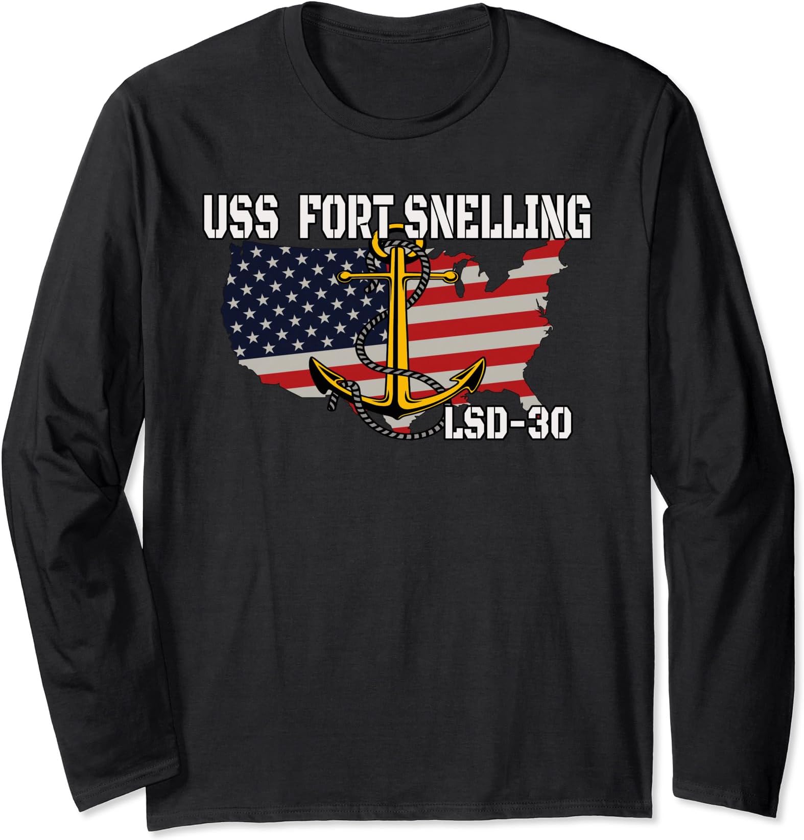 USS Fort Snelling LSD-30 Dock Landing Ship Veterans Father Long Sleeve T-Shirt
