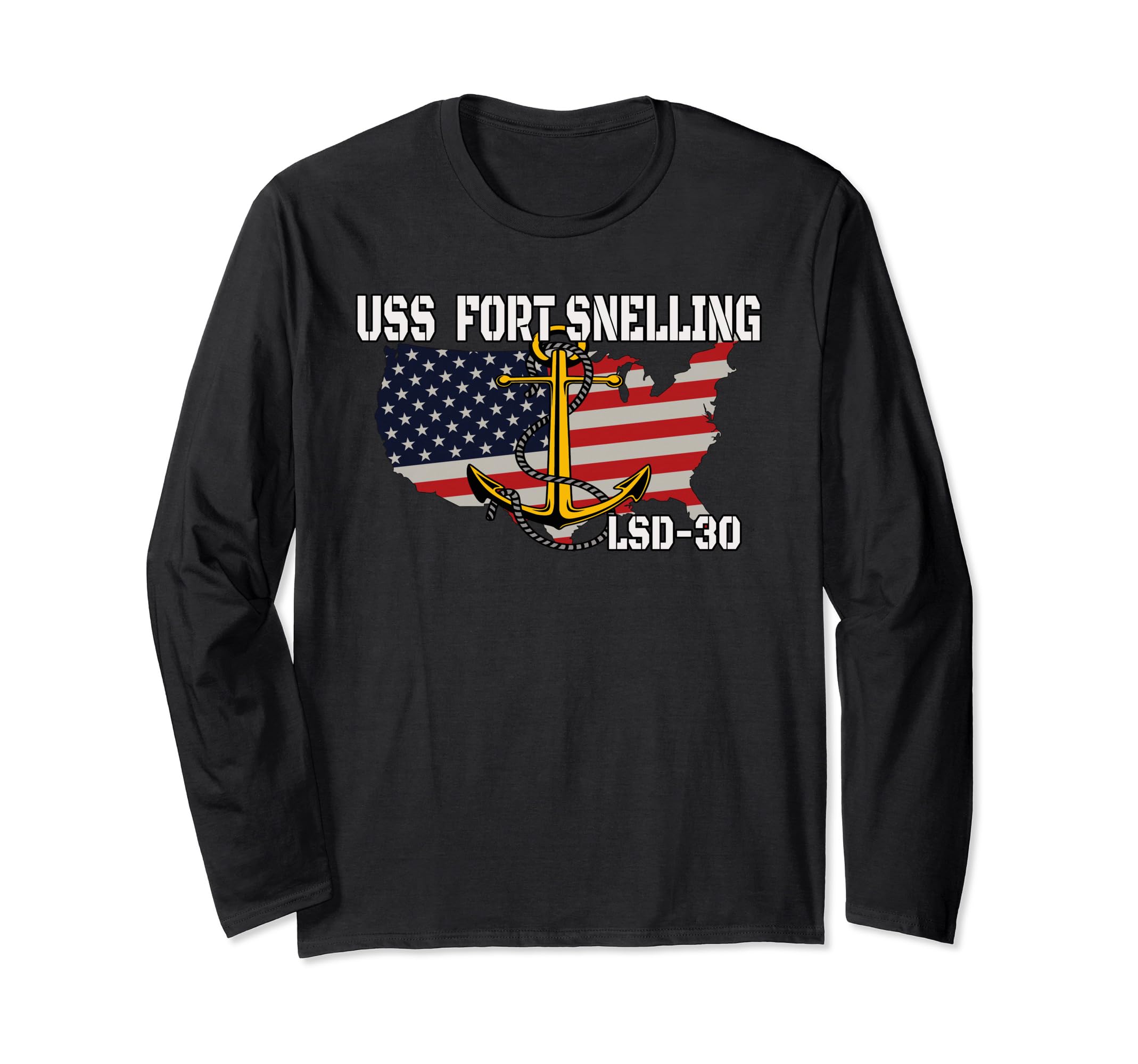 USS Fort Snelling LSD-30 Dock Landing Ship Veterans Father Long Sleeve T-Shirt