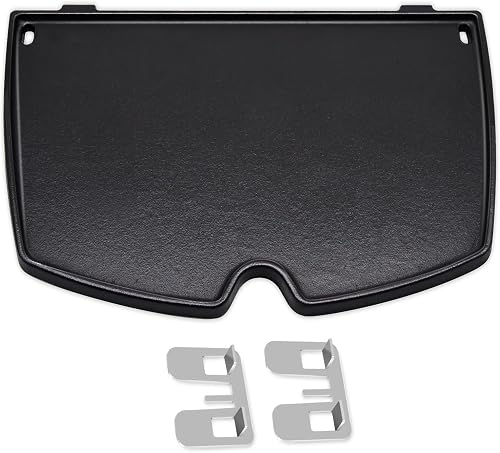 Criditpid 6558 Cast Iron Griddle for Weber Q1000 Q1200 Q1400 Q100 Q120 Q140 Series Gas Grills Accessories, Grill Parts Cooking Griddle Plate Replacement for Weber Q100, Q1000 Series, 12.6 x 8.6 inch