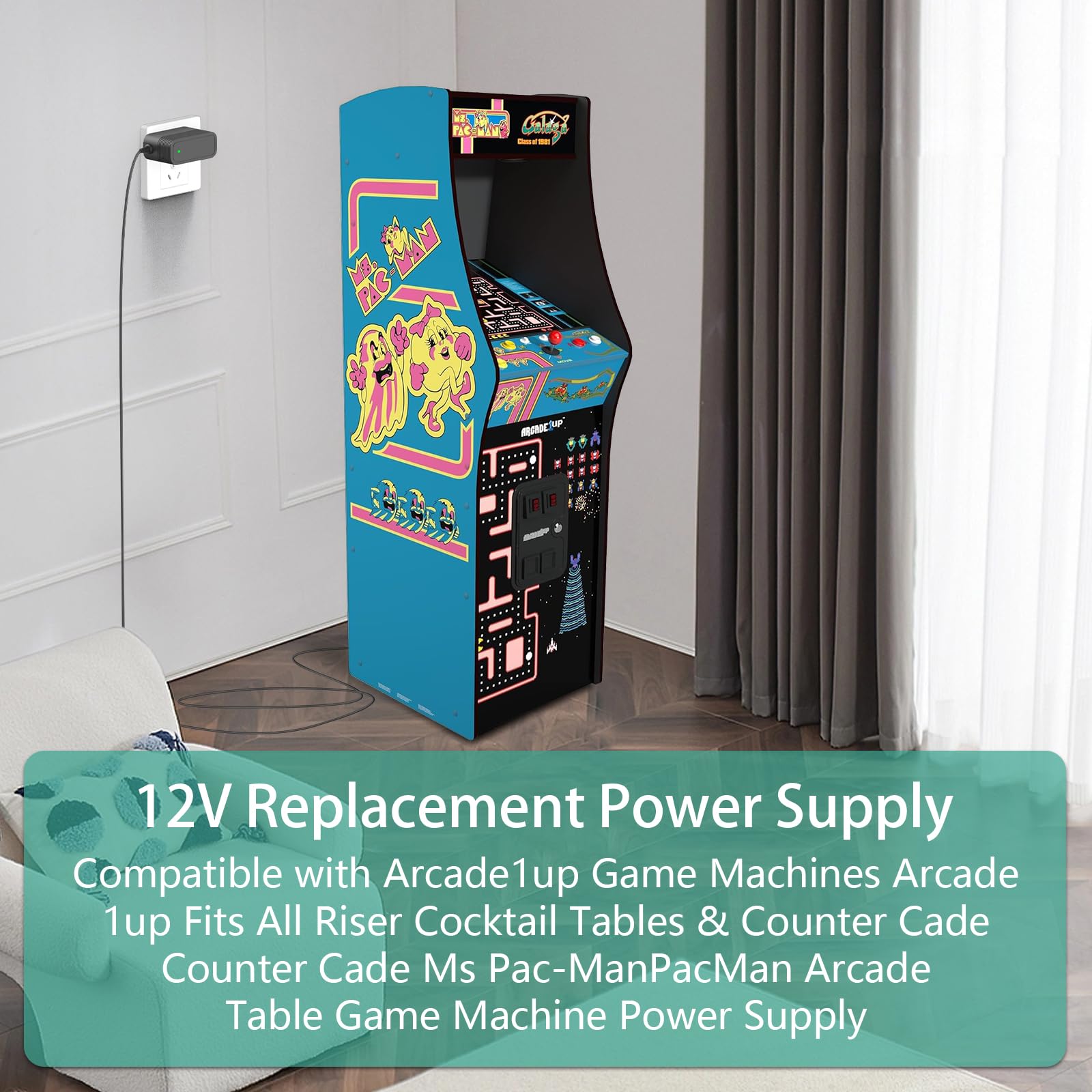 Zasilacz 12 V do Arcade1up Game Machine Przewód zasilający do Arcade 1up All Riser Cocktail Table RYJ0136PAU0 RYJ0136PAU1 RYJ0136PAU2 RYJ0136PAU3 RYJ0136PAU4 RYJ0136PAU5 BIton BI36-12000 300-U. 2