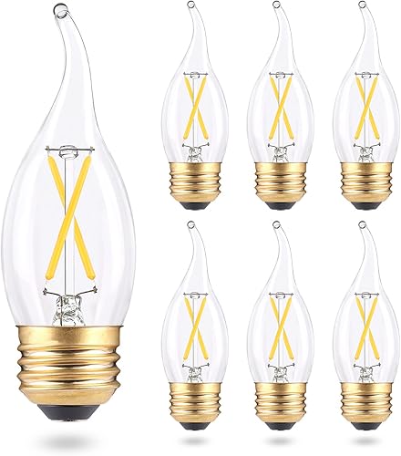Bombillas LED para candelabros regulables, bombilla LED E12 equivalente a 40 vatios, bombillas de araña de punta de llama CA10 de 4 W, bombillas de