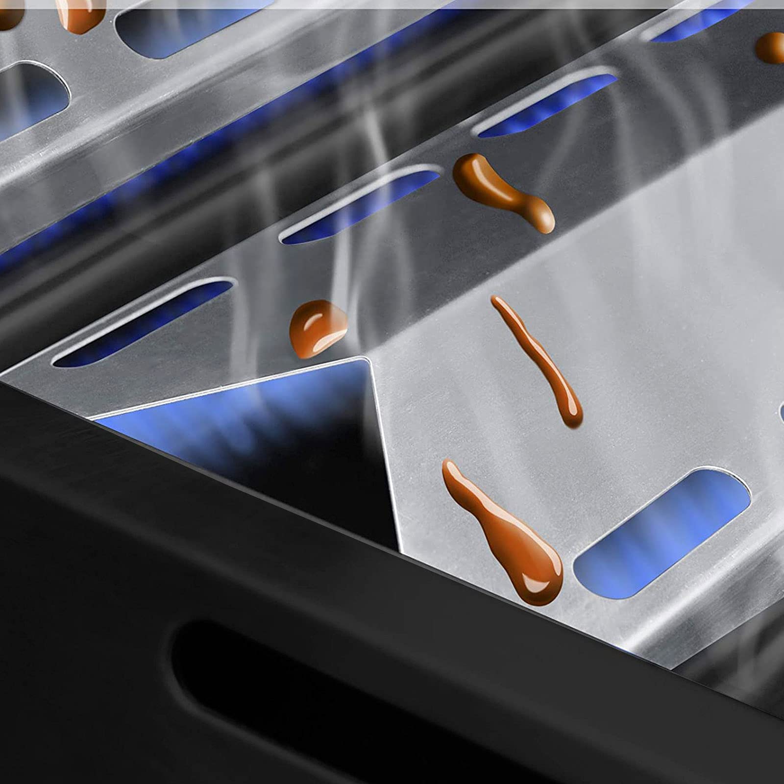 Buy WELL GRILL 44 CM Stainless Steel BBQ Flame Tamers, Heat Sheild Tent