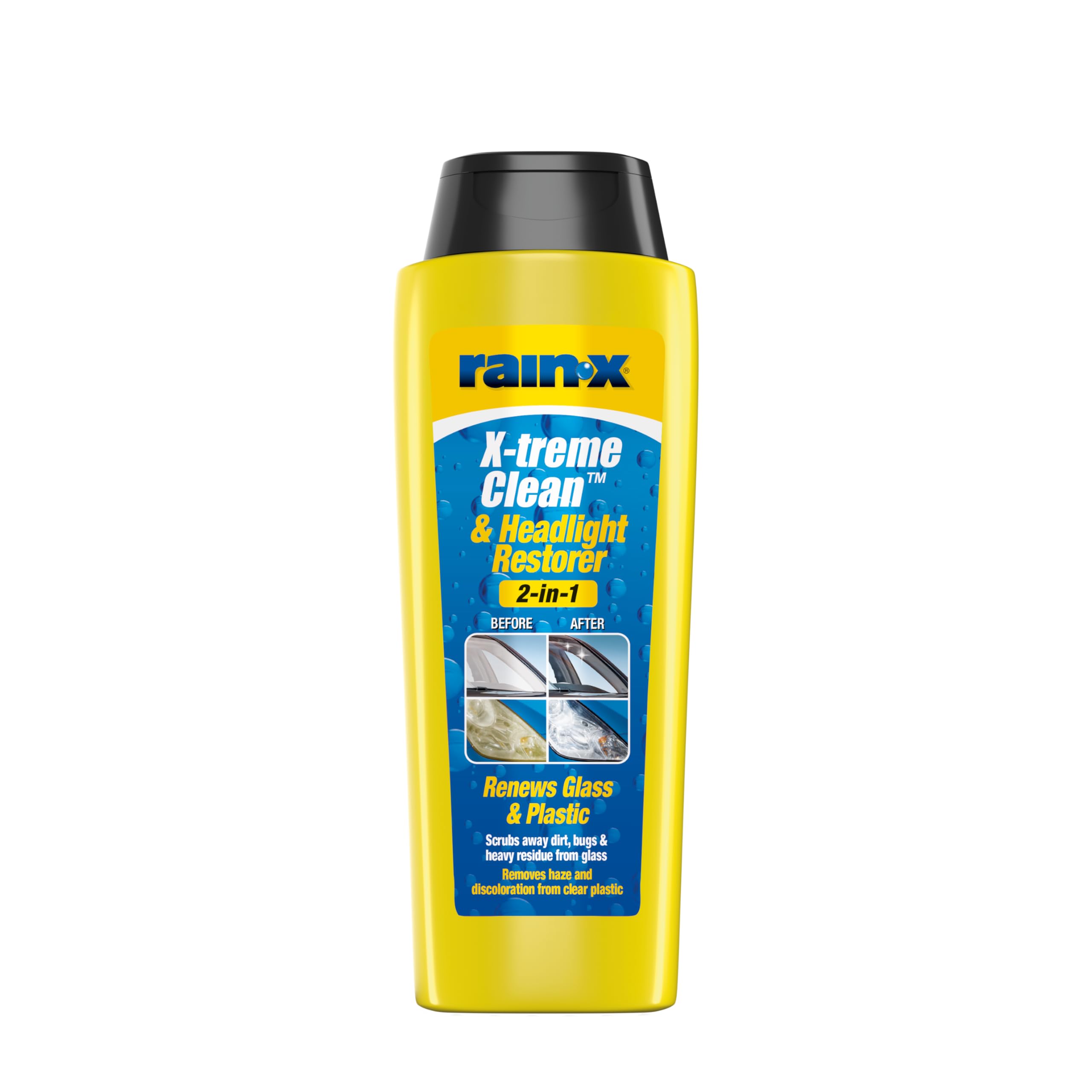 Rain-X Extreme Cleaner & Headlight Restorer - 2-in-1 Surface Cleaner & Headlight Renewal - Removes Dirt, Insects & Residue - Restores Clarity & Eliminates Haze - 325ml