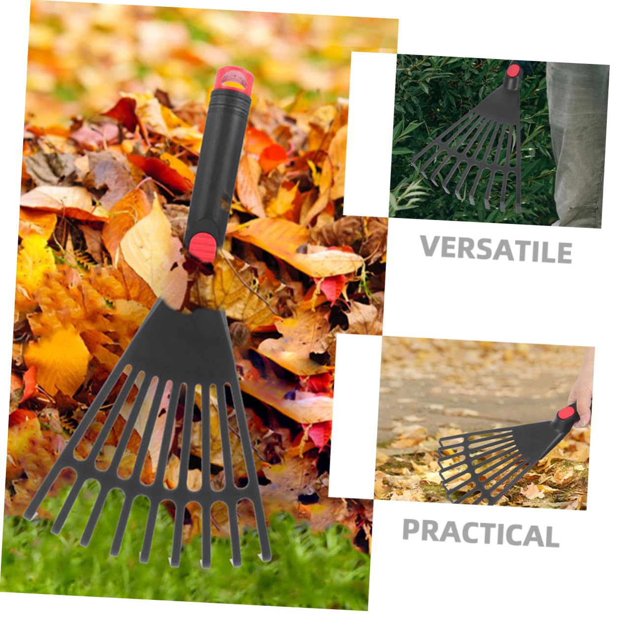 Kisangel 3 Sätze Gartenrechen Bausatz Stand Werkzeug Schwimmbad Zusammenklappbar Gartenarbeit Gartenbedarf Rasenpflege Rechen Für Die Blumenzucht Rechen Mit Stiel Plastik Black 3 Stücke * 3