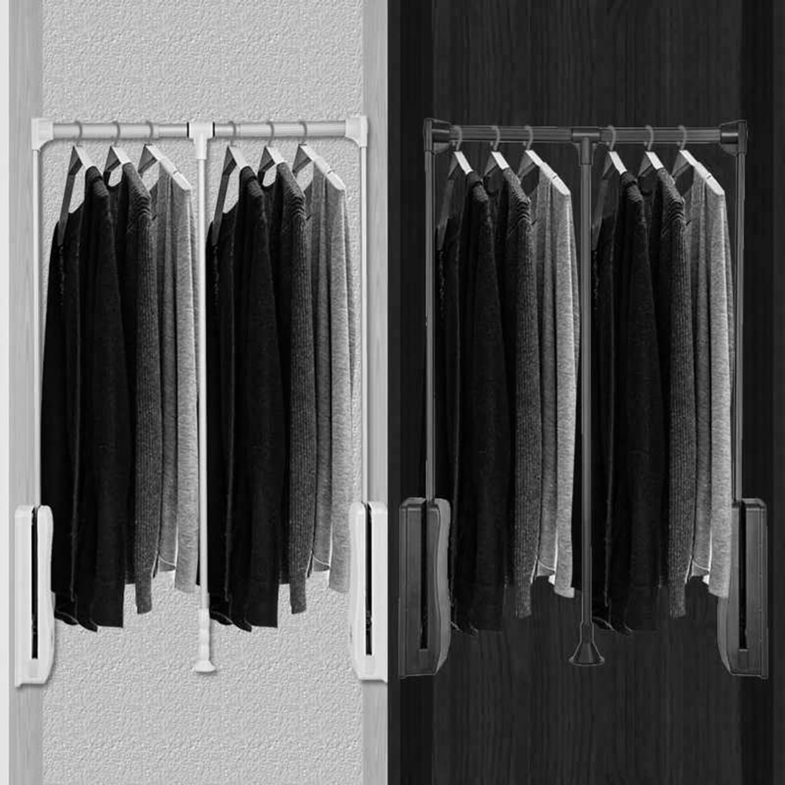 Asta regolabile per armadio, pieghevole, per armadio, camera da letto, sistema di sollevamento a due vie, meccanismo di smorzamento perfetto per armadi (51 65 cm, colore 1)