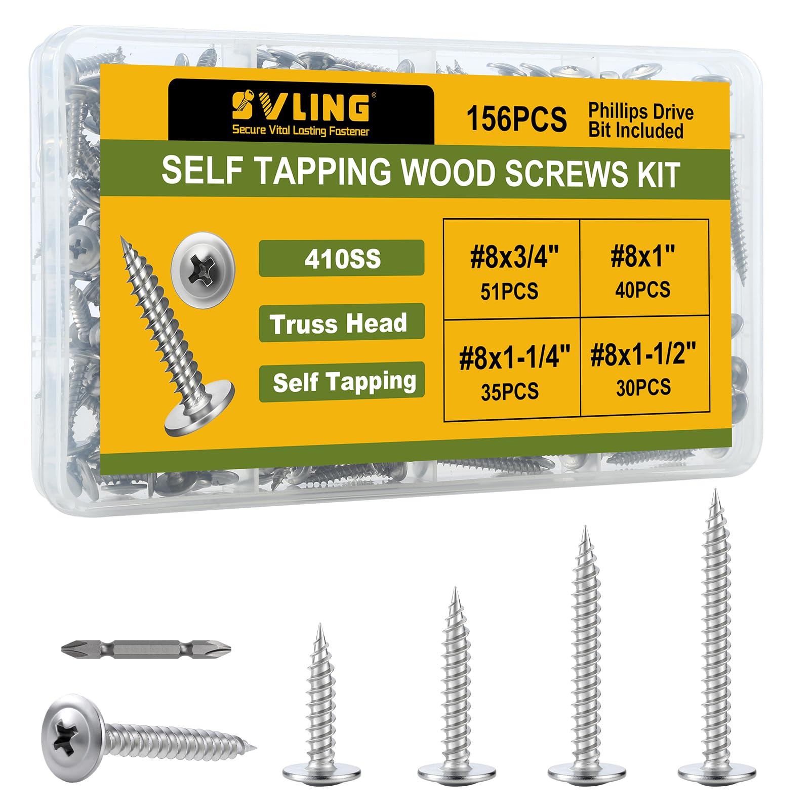 Black Self-Tapping Screws - 190PCS Kit -10