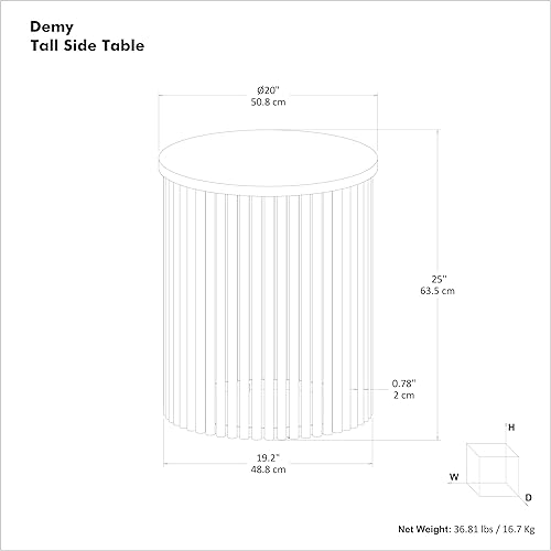 Miniatura 12 de SIMPLIHOME Demy - Mesa auxiliar redonda de metal sólido de 18 pulgadas de ancho con parte superior de mármol genuino blanco y base de metal negro,