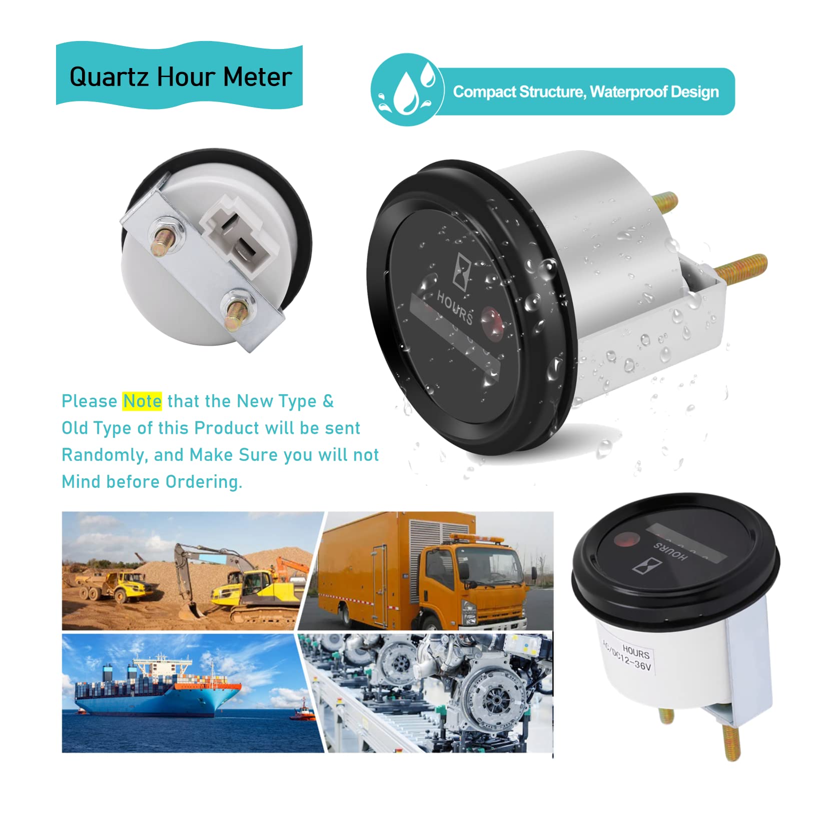 Compteur horaire Rond ac/dc 12-36v quartz hour meter Compteur horaire num|rique AC 12-36V DC SH-748 Compteur horaire ¡è Quartz testeur de Compteur Compteur Misuratore orario