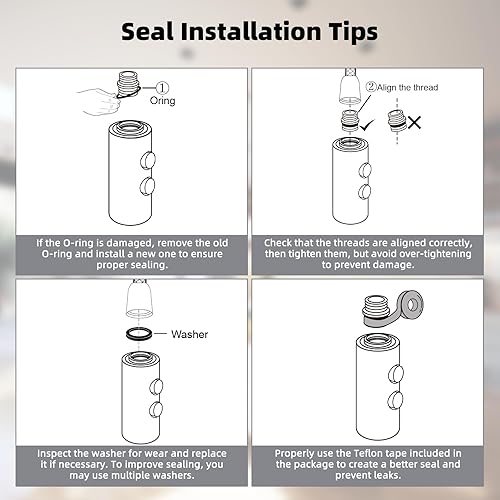 Miniatura 8 de Repuesto de cabezal de grifo de cocina extraíble de metal con 15 adaptadores, cabezal rociador extraíble para fregadero, boquilla rociadora de 2