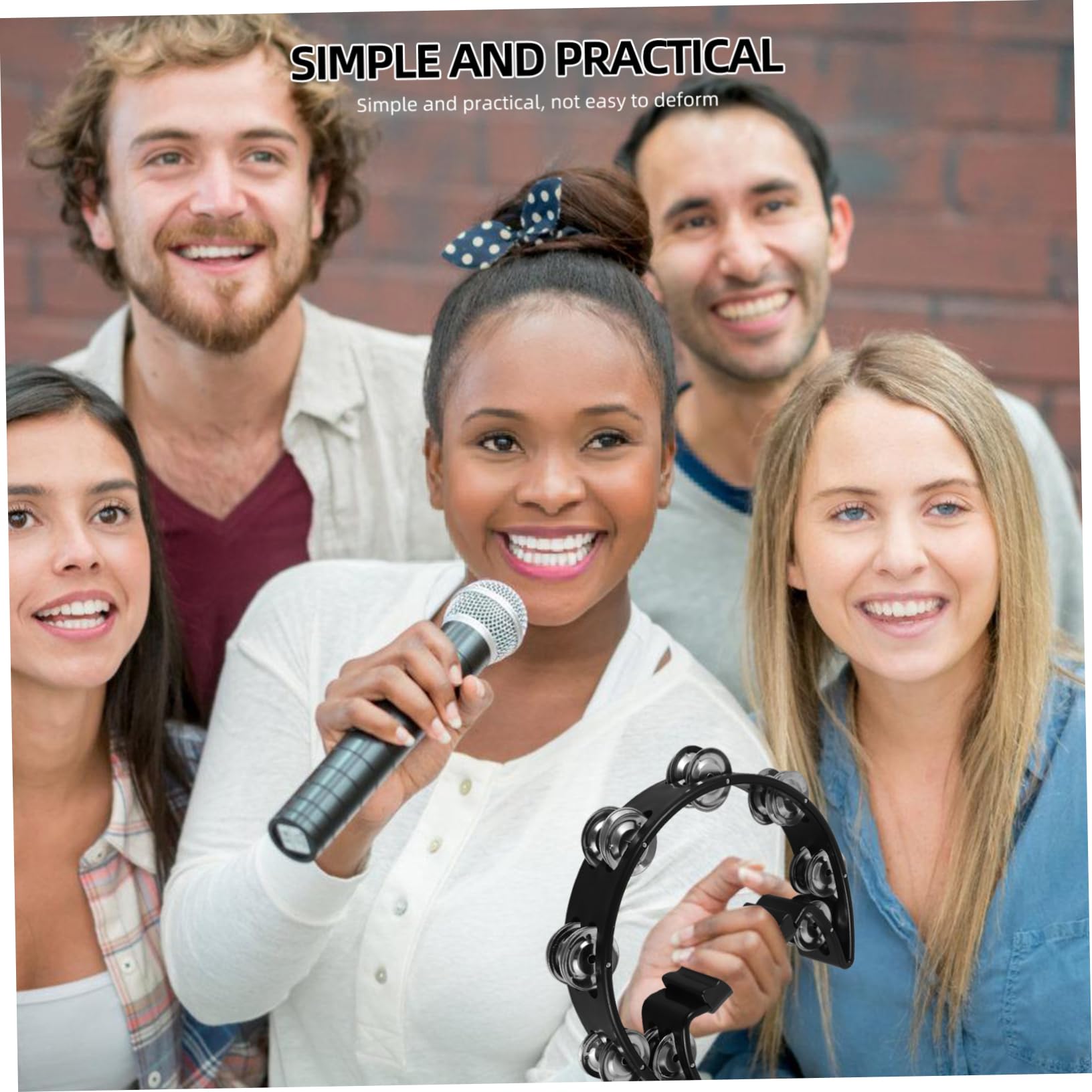 FUNOMOCYA Dance Hand Bell Set Tambourine Foot Bell Rhythm Percussion Instrument Kit for Band Practice Music Education