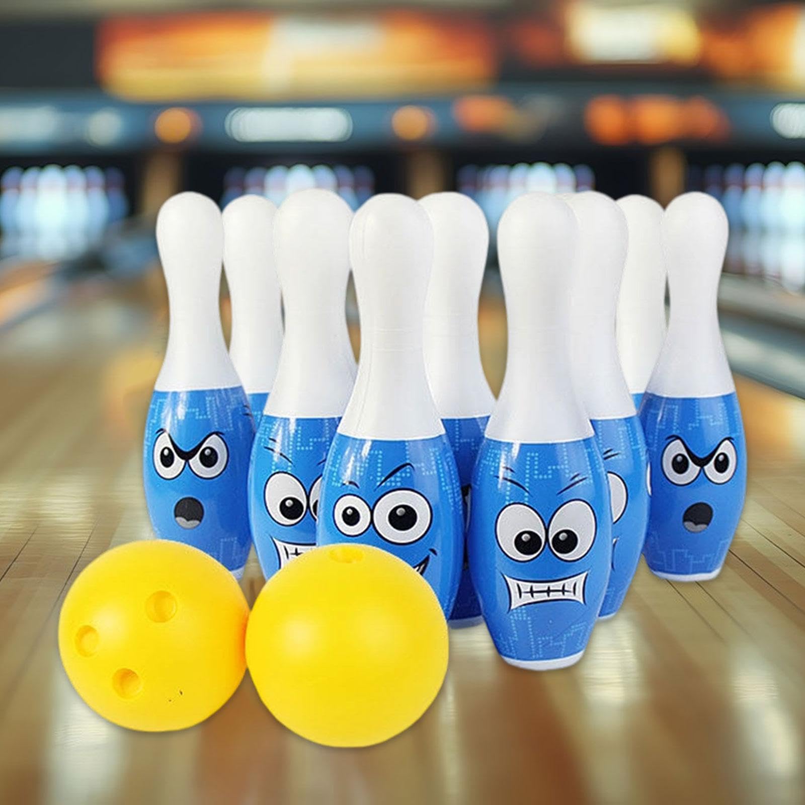 F Fityle Juego de Bolos para niños, Actividades en el Patio, Ligero, Divertido Juego Familiar para niños y niñas, Bolos y Bolas para césped, Regalo de