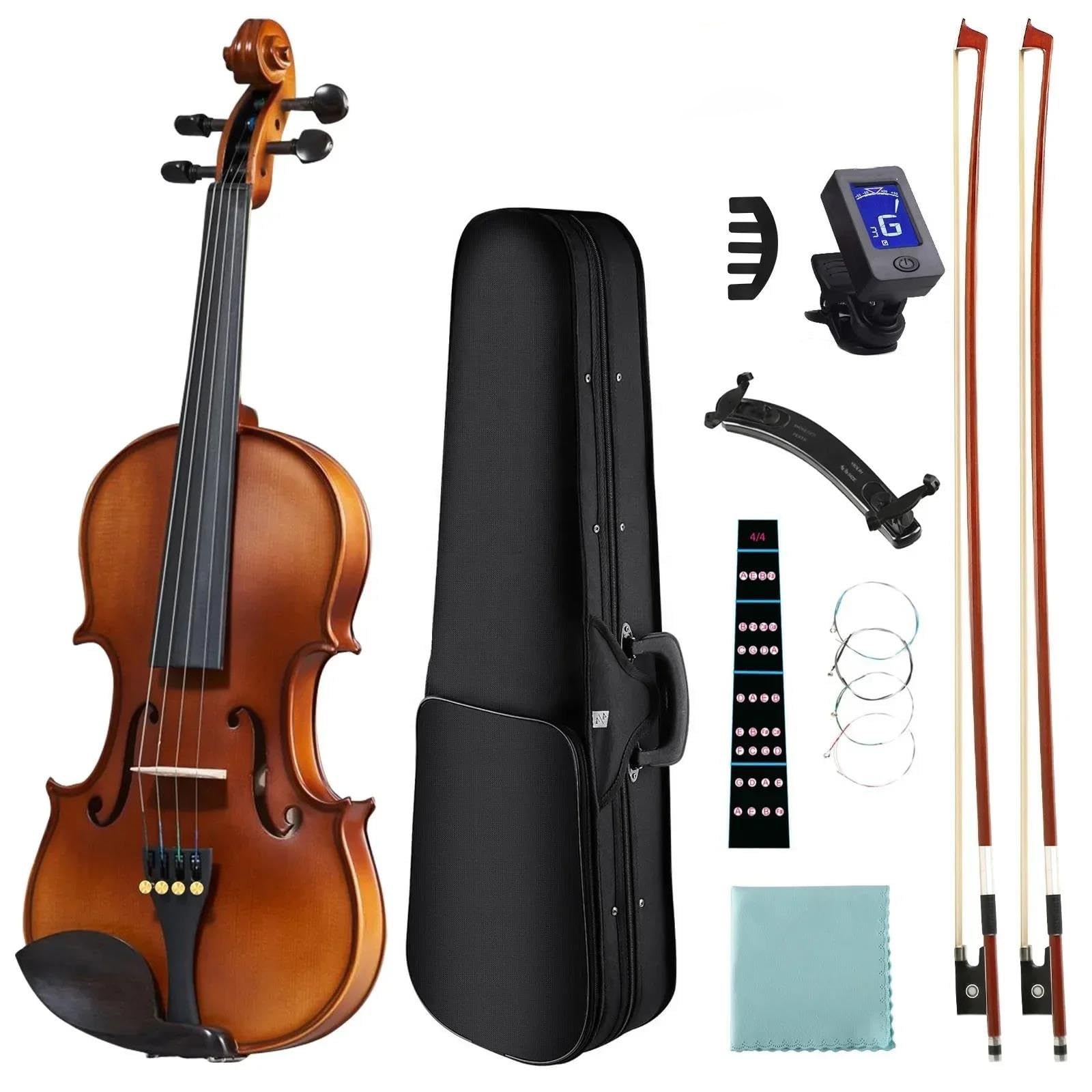 Violine Anfänger Fichte Student Violine Set 4/4 3/4 1/2 1/4 1/8 1/10(3/4)