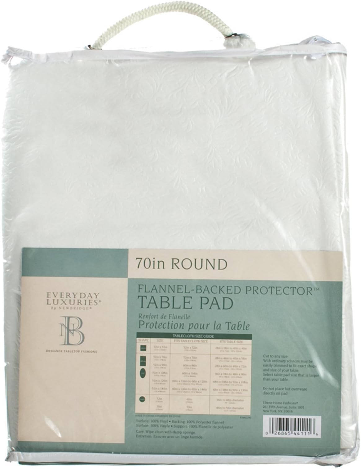 Cut to Fit Vinyl Table Pad 70" Round