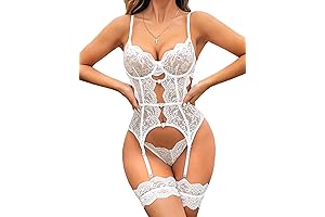 White Teddy Lingerie: Captivating Lace Bodysuit for Sultry Evenings