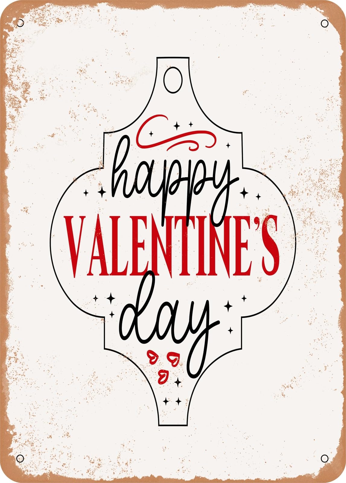 Miaomansenstore Metal Sign - Happy Valentines Day-01 - Vintage Rusty Look Home Decor