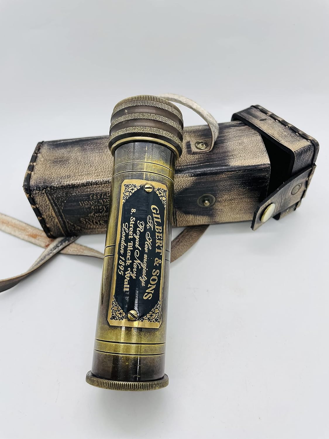 Nautical Brass Handmade Kaleidoscope with Leather Carring Case A Vintage Reproduction Gift for Childrens and Adult (B0CQVB2TLK) Amazon Price History, Amazon Price Tracker