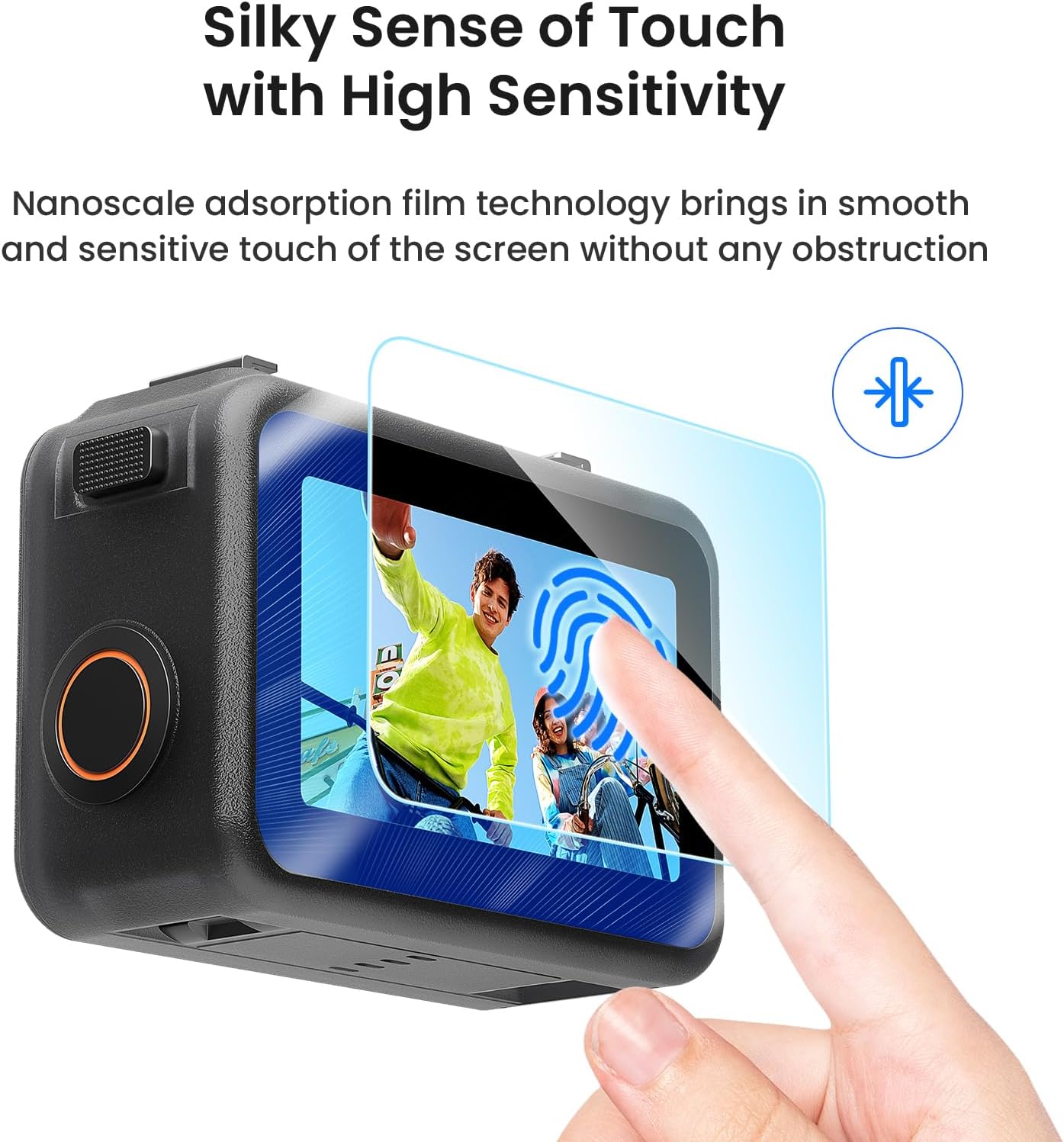 Silicone Protective Case for DJI Osmo Nano with 2Pcs HD Tempered Glass Screen Protectors and 2 Lens Films，Anti-Scratch Shockproof Full Body Skin for DJI Osmo Nano Camera Accessories