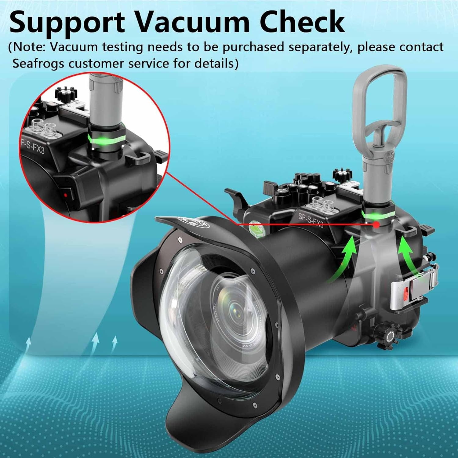 Seafrogs Underwater Housing for Sony Alpha FX3 I FX30 [40M/130FT] Waterproof Case Scuba Diving Housing for Sony ILME-FX3 I FX30 + FE 28-70mm F3.5-5.6, 24-70mm f/4, 16-35mm f/4, 50mm f/1.2 Lens