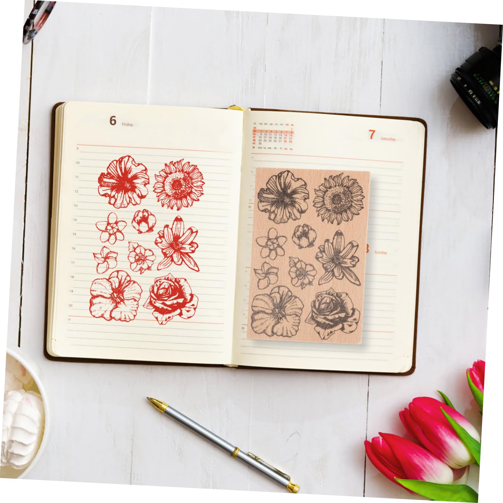 OSALADI 5 Pezzi Timbro decorativo Carino estetico blocchi di stampaggio trasparenti timbratura Creazione diario francobolli di scrapbooking timbro per la lavorazione Gel di silice