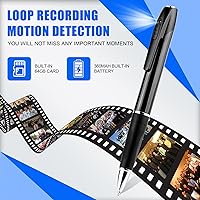 Vista 4 de Mini Spy Camera Pen 1080P Full HD Video Recorder with 64GB Card, USB Charging, Security Surveillance Camera