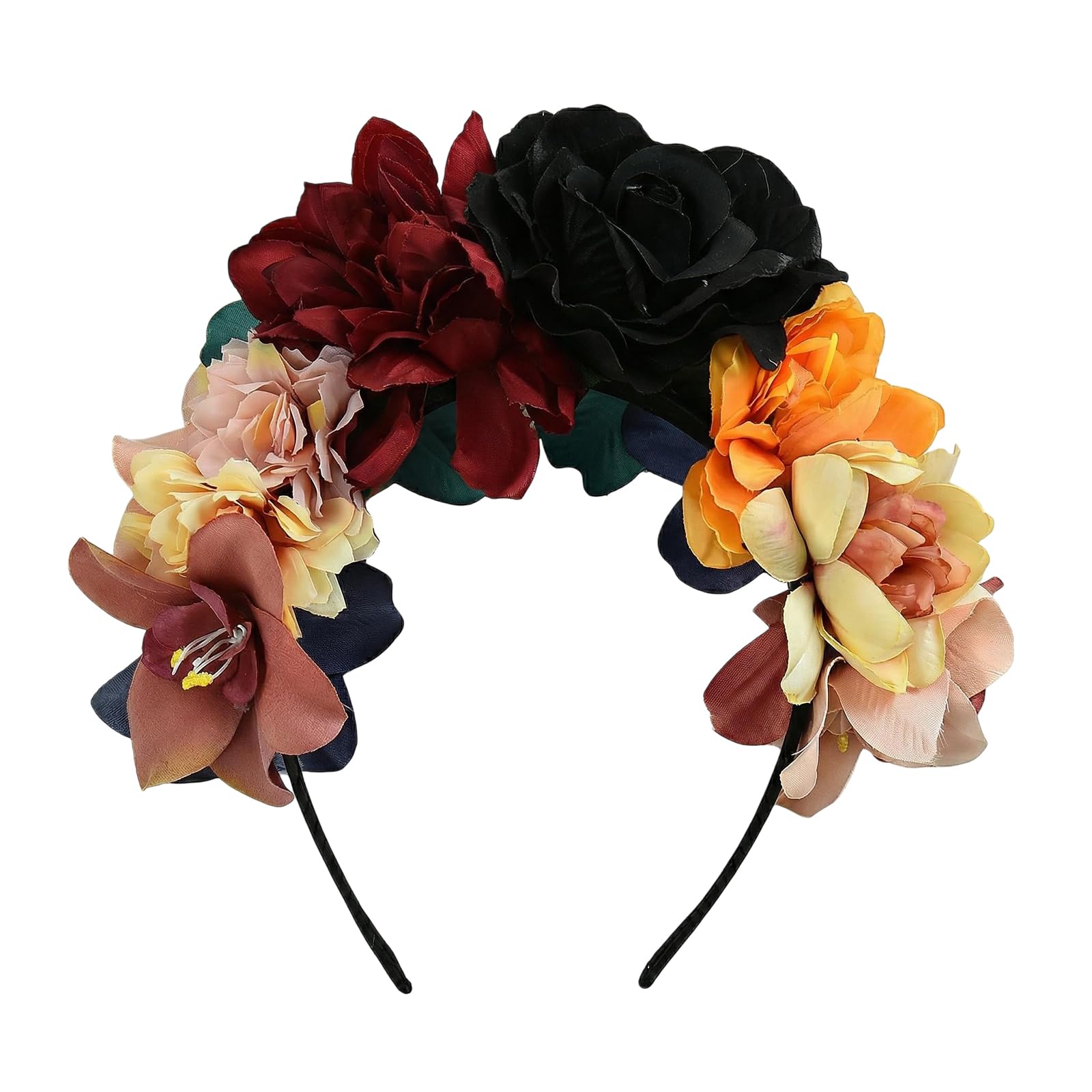 Corona di Fiori Gotica con Velo, Accessorio per Cosplay di Principessa Demone, S